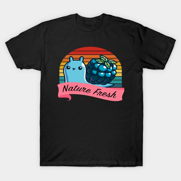 nature fresh  berries snail T-Shirt by penak sing maido